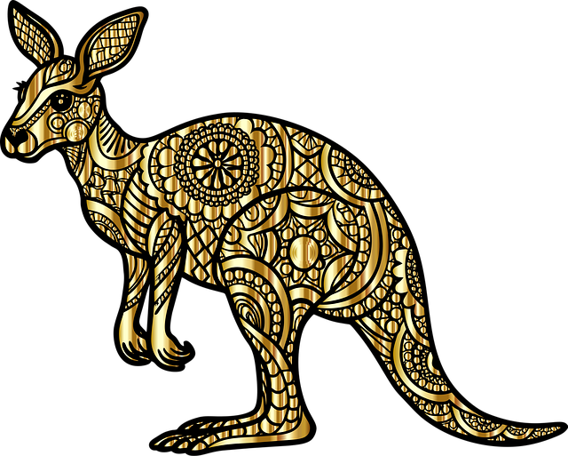 Kænguru, Pungdyr, Guld, Dekorative, Dyr