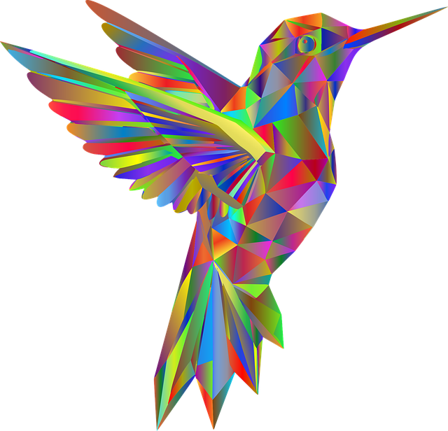 Download free HD stock image of Hummingbird Geometric Free hummingbird geometric prismatic vector