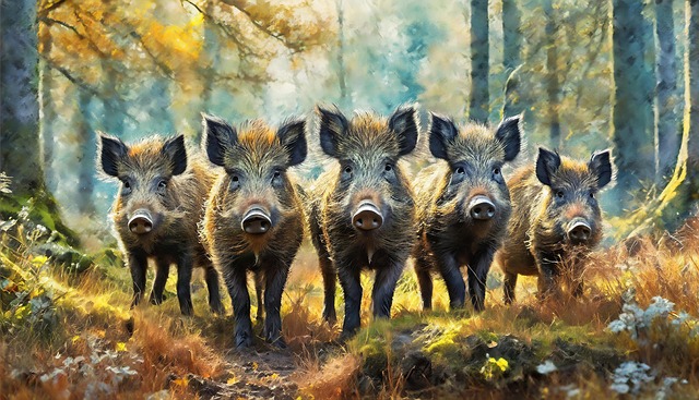 Download free HD stock image of Ai Generated Boar Free ai generated boar pigs illustration