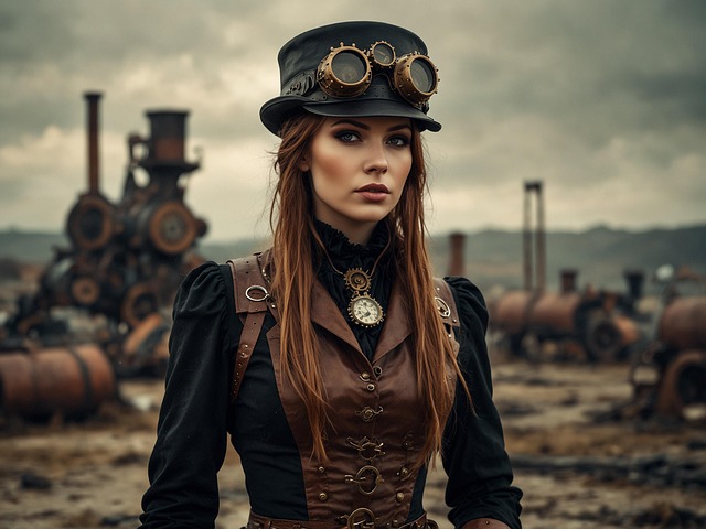 Ai Generované, Žena, Steampunk, Hodiny