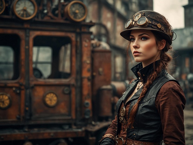 Ai Generované, Žena, Steampunk, Hodiny