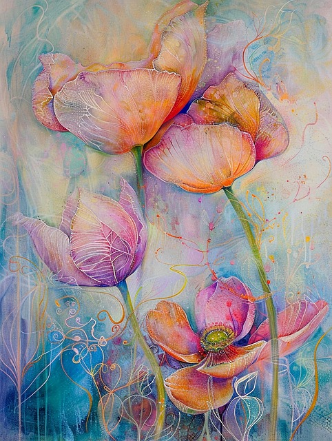 Free ai generated flowers ethereal illustration
