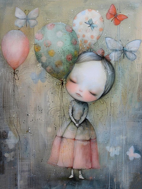 Free ai generated young girl whimsical illustration