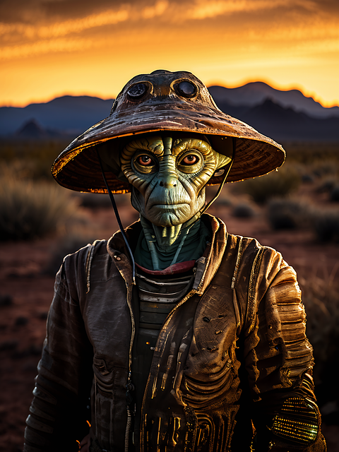 Free extraterrestrial future farmer illustration