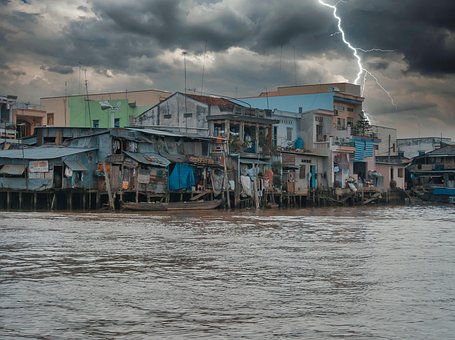Vietnam, Mekong, Río, Río Mekong, Casas