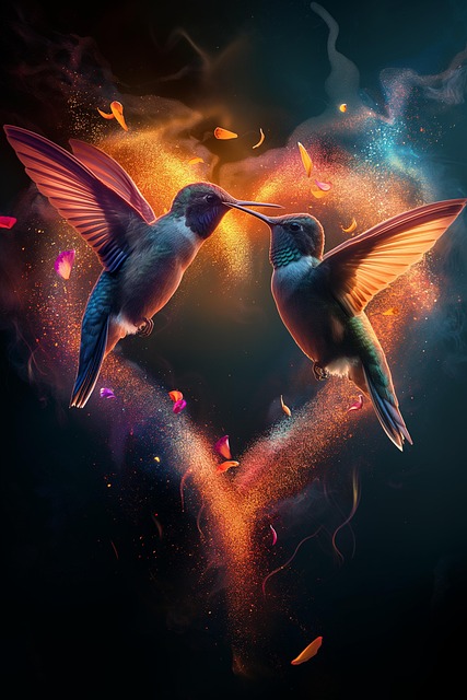 Free ai generated hummingbird birds illustration