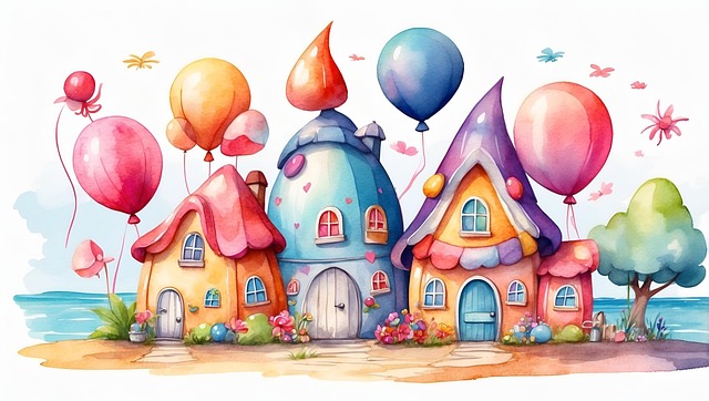 Free house mushroom design illustration