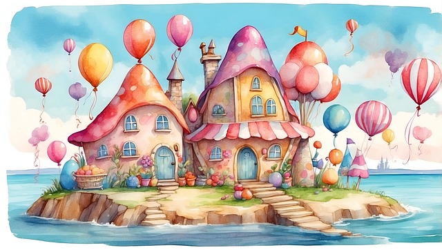 Free house mushroom design illustration