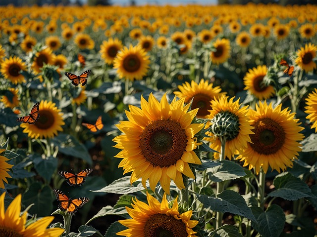 Free sunflowers sunflower field nature illustration