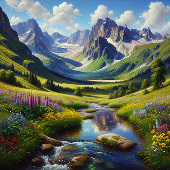 Free Ai Generated Mountain illustration and picture