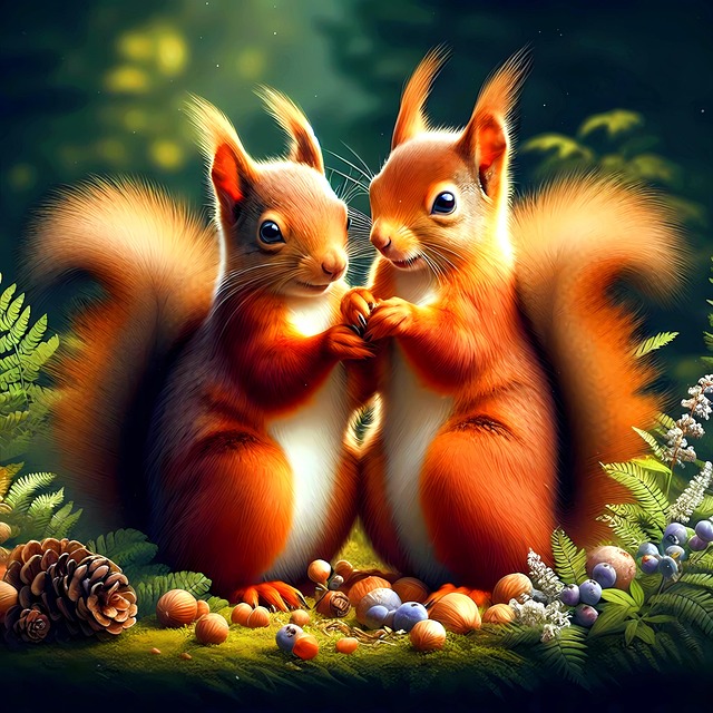 Free eichhörnchen freundschaft liebe illustration