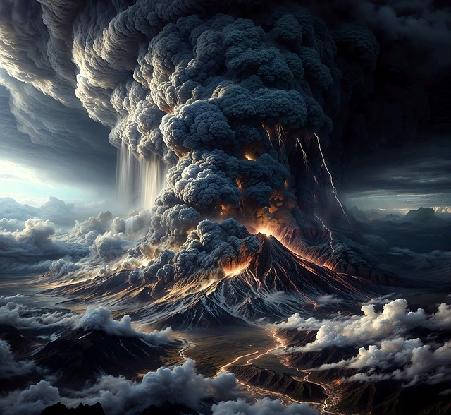 Free volcano lava volcanic eruption illustration