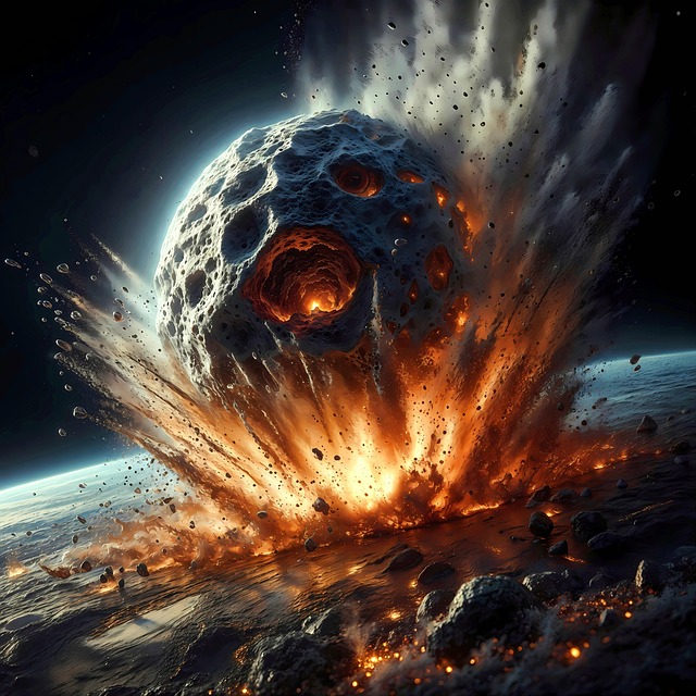 Free asteroid impact cosmos illustration