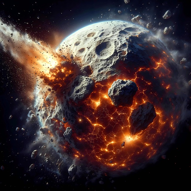 Free asteroid impact cosmos illustration
