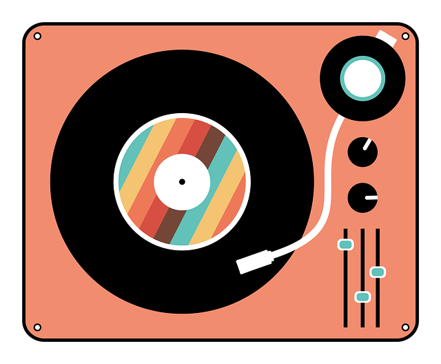 Free turntable vinyl record illustration