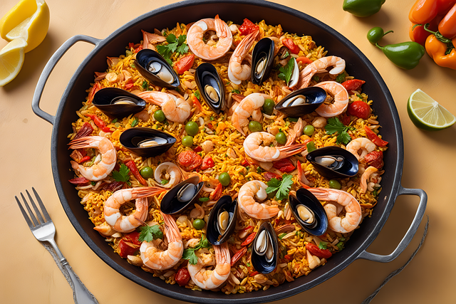 Free ai generated paella spanish paella illustration
