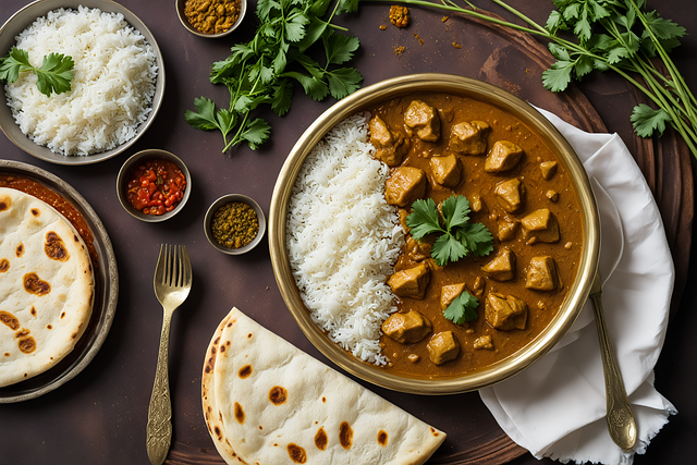 Free ai generated rice curry illustration