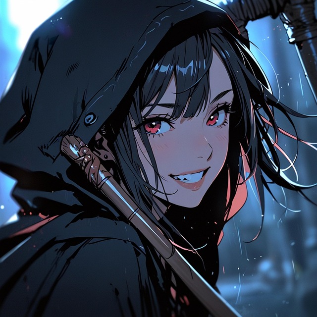 Free ai generated girl grim reaper illustration