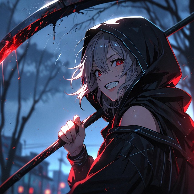 Free ai generated girl grim reaper illustration