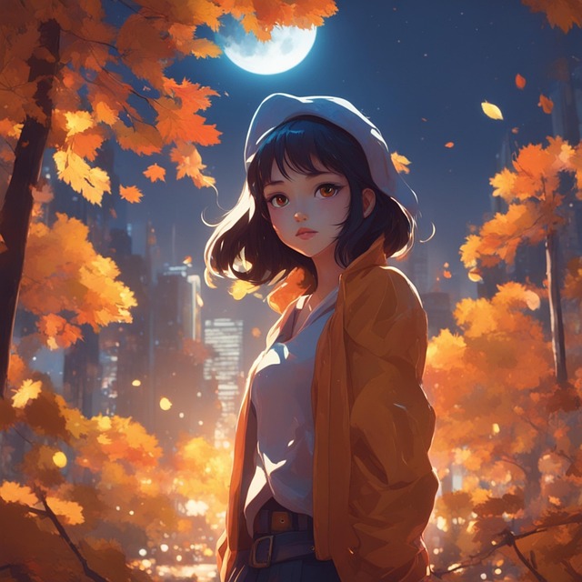 Free autumn orange leaves illustration