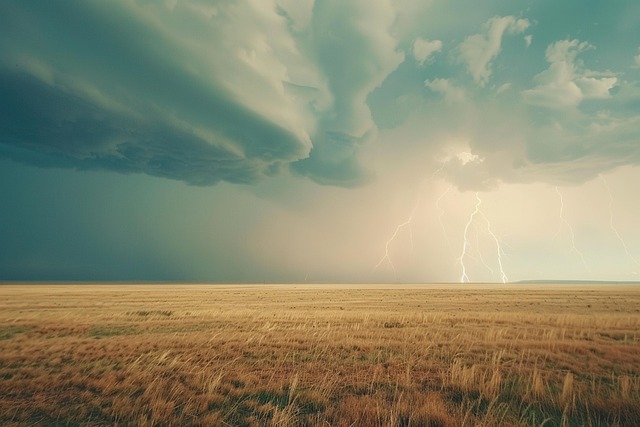 Free thunderstorm massive prairie illustration