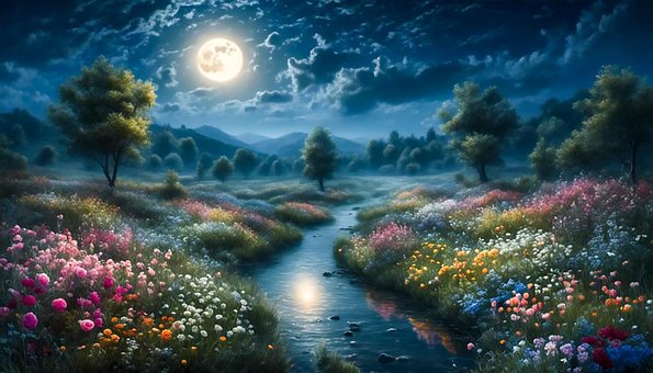 Free Nightly Landscape illustration and picture