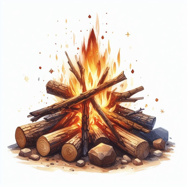 Free campfire fire camping illustration