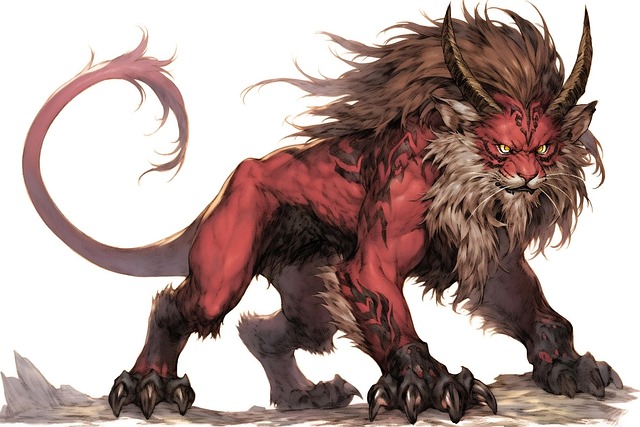 Free manticore monster mythology illustration