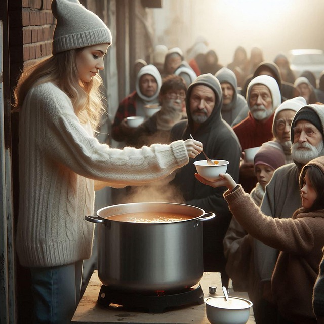Free soup kitchen aid project hunger illustration