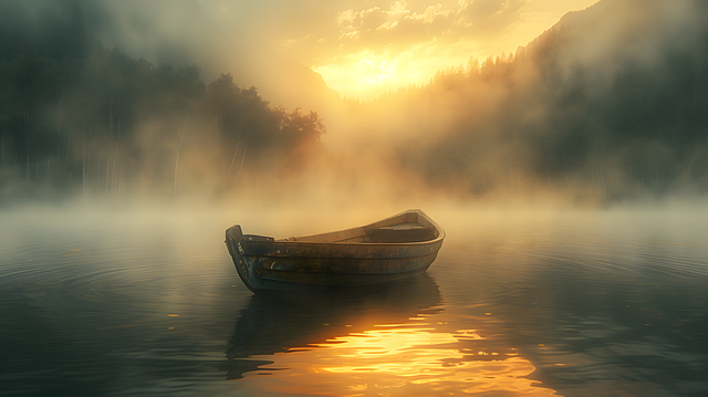 Free boat sail lake illustration