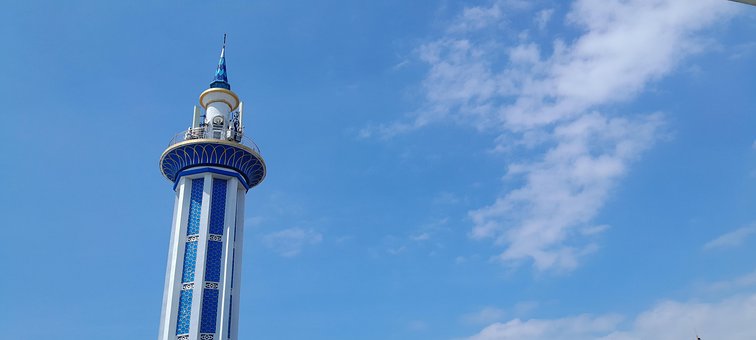 Moskeen, Moské, Minaret, Islam, Blå