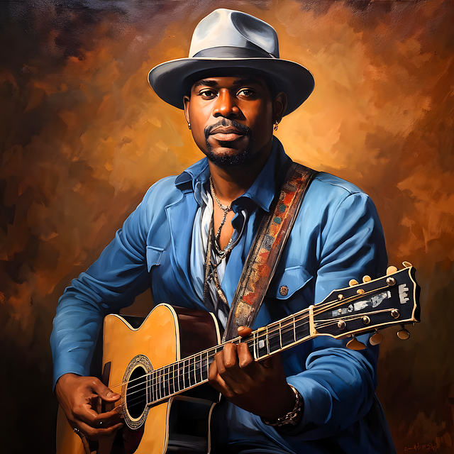 Free portrait guitar talent illustration