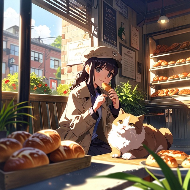 Free bread noon lunch illustration