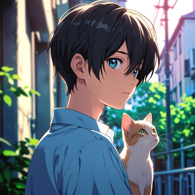 Free boy cat cute illustration