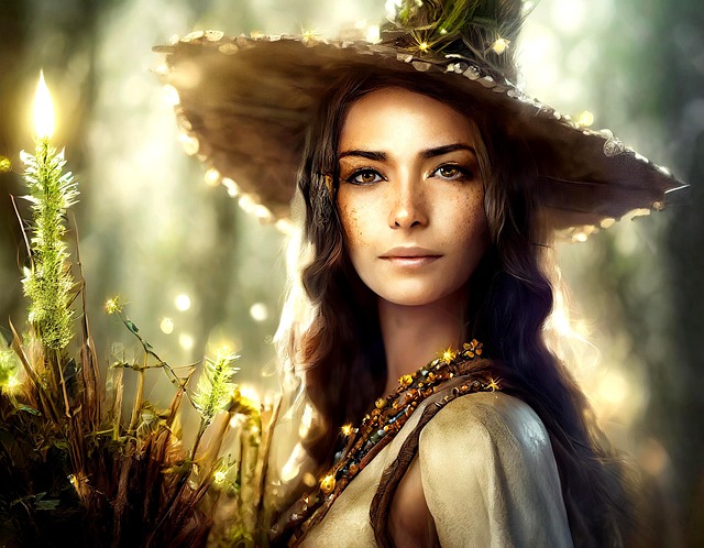 Free ai generated witch wicca illustration