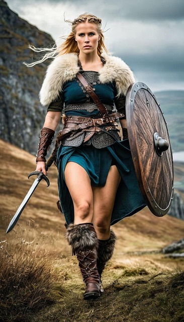 Free shieldmaiden vikings ai generated illustration