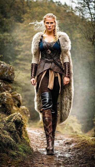 Free shieldmaiden vikings ai generated illustration
