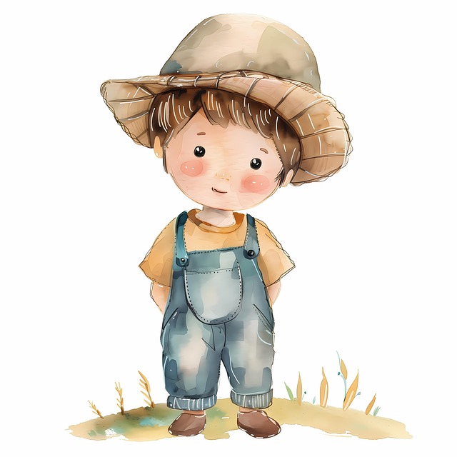 Free cute children boys illustration