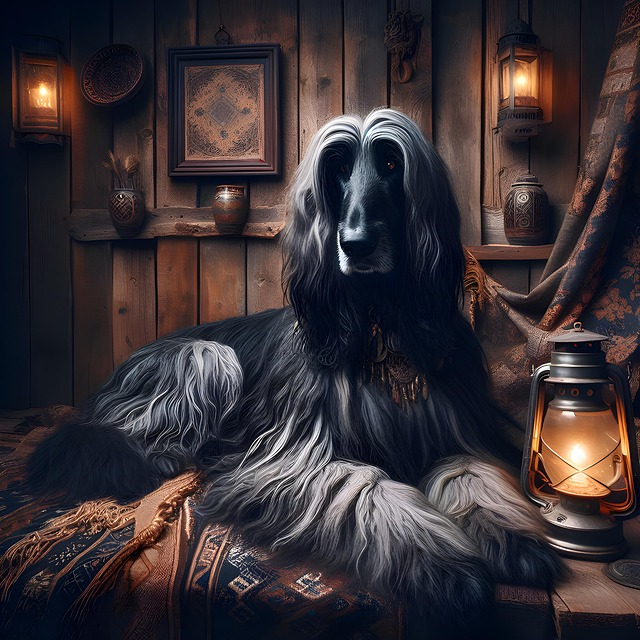 Free ai generated afghan dog dog illustration