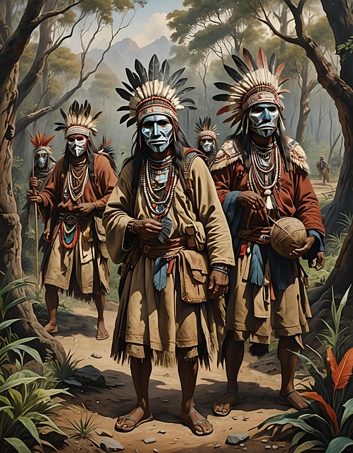 Free ai generated natives tribe illustration