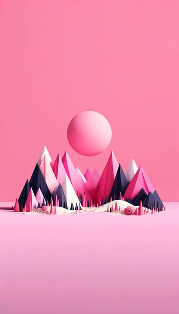 Free ai generated mountains moon illustration