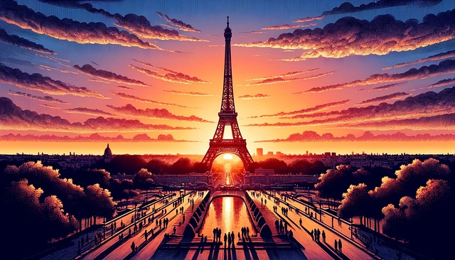 Free paris eiffel tower nature illustration