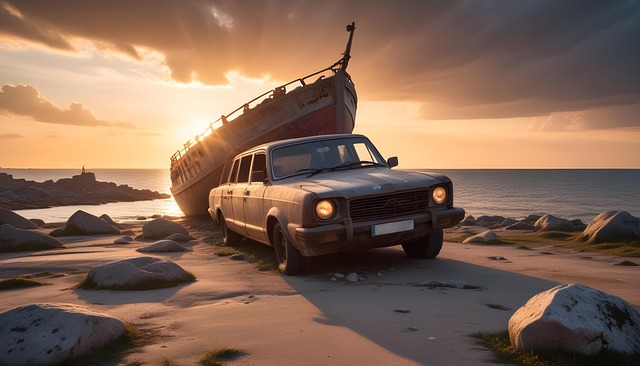 Ai Generiert, Boot, Wagen, Schiff, Alt