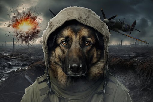 Câine, Război, Soldat, Ciobanesc German