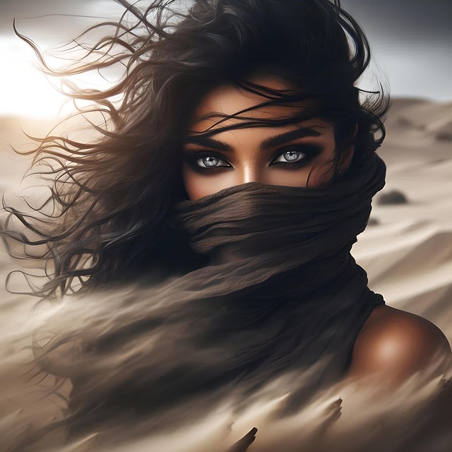 Free ai generated woman mysterious illustration