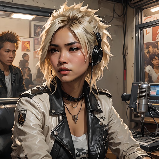 Free ai generated woman broadcast illustration