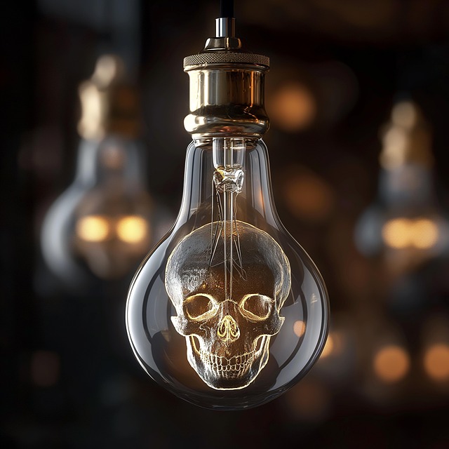 Download free HD stock image of Ai Generated Skull Free ai generated skull bulb illustration