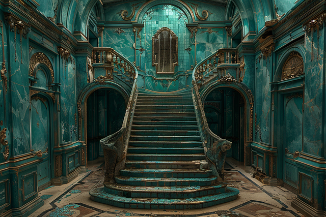 Free ai generated staircase hall illustration