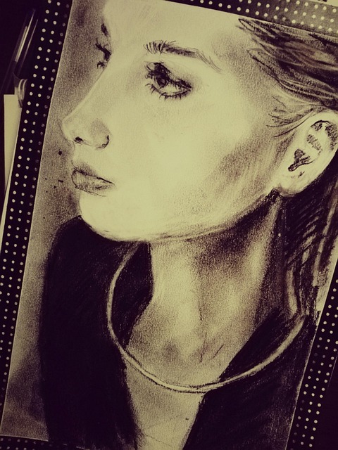 Vrouw, Portret, Schetsen, Deel, Oog