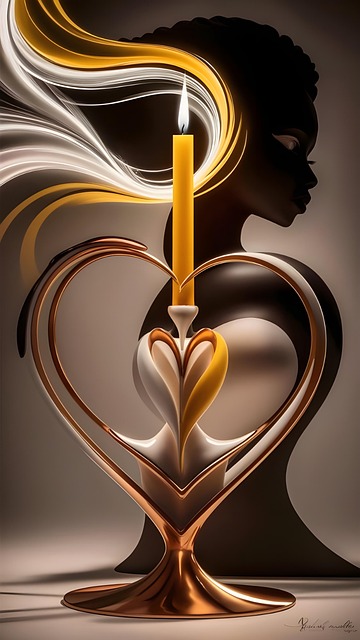 Free candle heat woman illustration